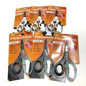 Fiskars Safety-edge Blades Pointed Tip Scissors 5" ages 4+ Pack of 6 New
